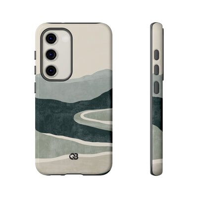 Green Tough Phone Case for Samsung - Misty Sage Valley