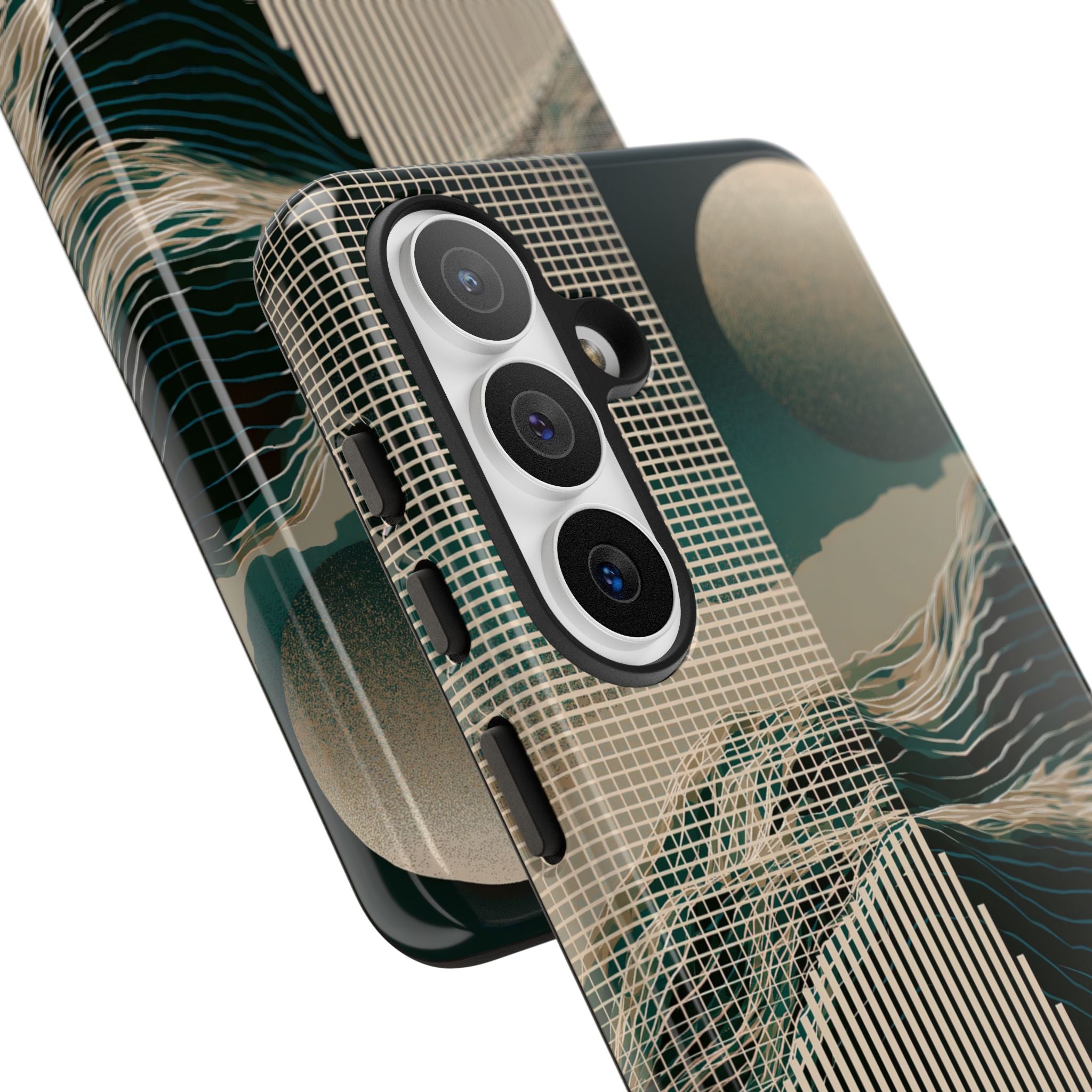 Green Tough Phone Case for Samsung - Lunar Moss Topography