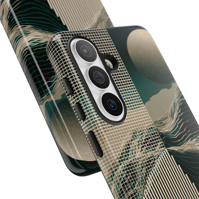 Green Tough Phone Case for Samsung - Lunar Moss Topography