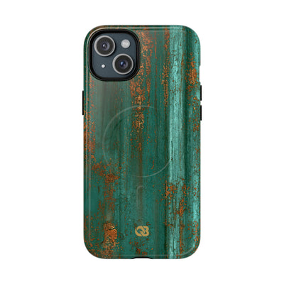 Teal Tough 2.0 Magsafe Phone Case for iPhone - Verdigris Copper Siding