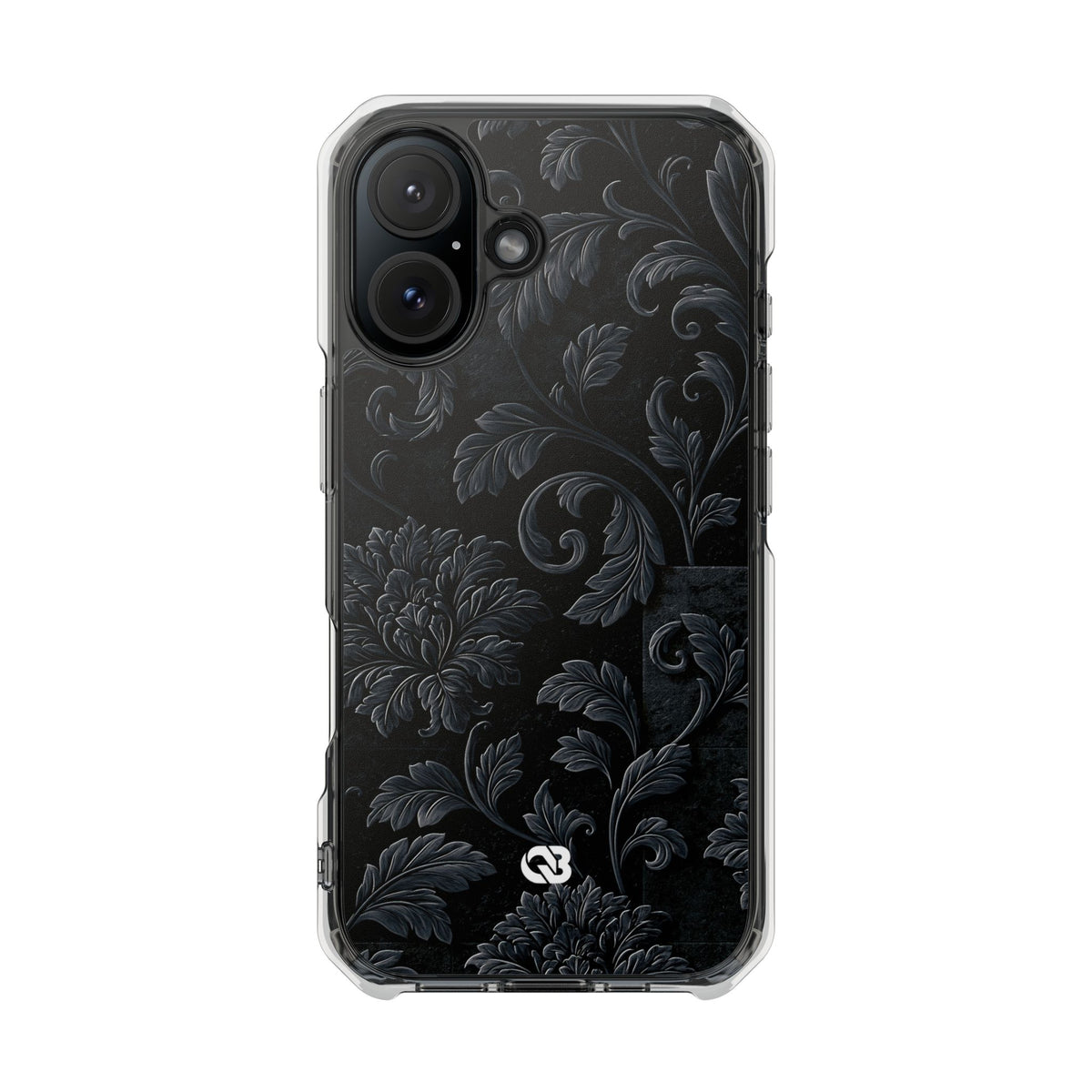 Obsidian Damask · Clear Impact Magnetic Phone Case for iPhone ·  Black