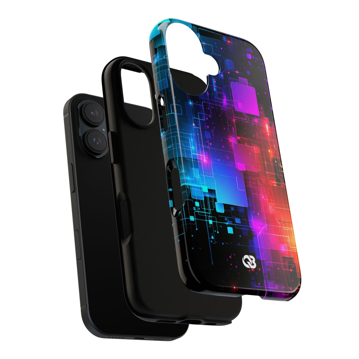 Spectral Circuit Grid · Tough Phone Case for iPhone · Black