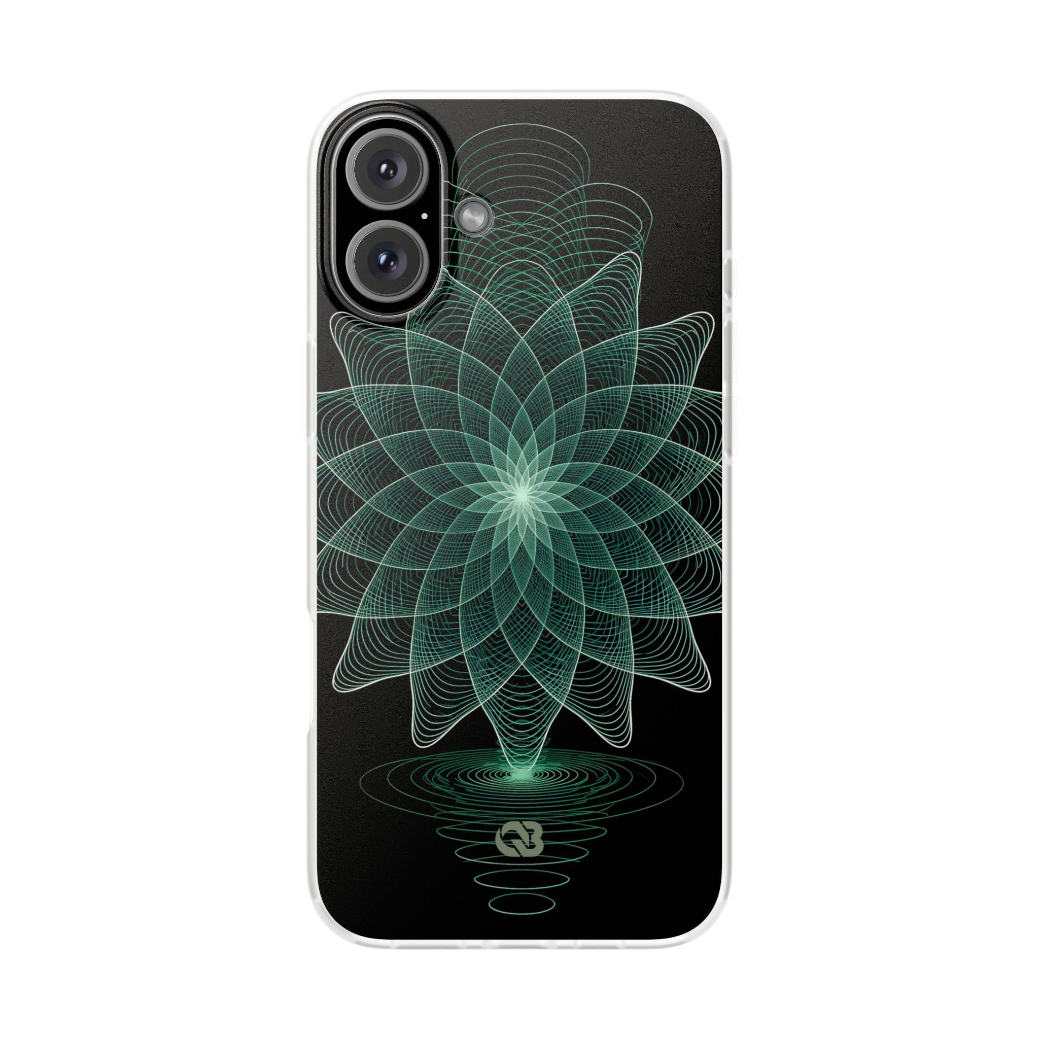 Green Lite Phone Case for iPhone - Cyan Signal Bloom