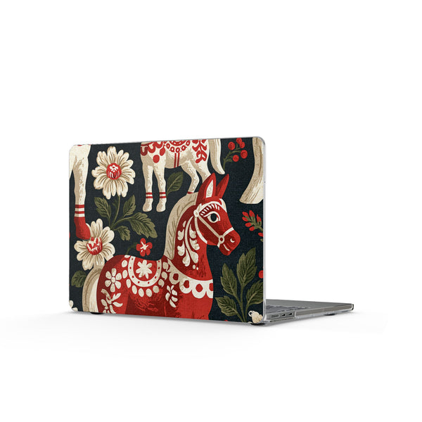 Nordic Dala Meadow · Clear Hard Case for MacBook · Red