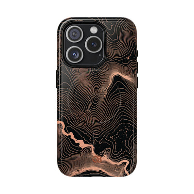 Orange Tough 2.0 Magsafe Phone Case for iPhone - Salmon Ridge Topo