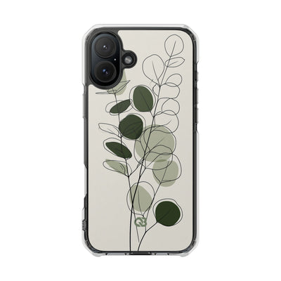 Green Impact MagSafe Phone Case for iPhone - Muted Eucalyptus Sketch