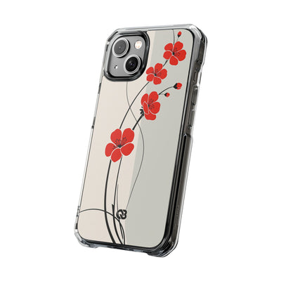 Red Impact MagSafe Phone Case for iPhone - Crimson Plum Ink