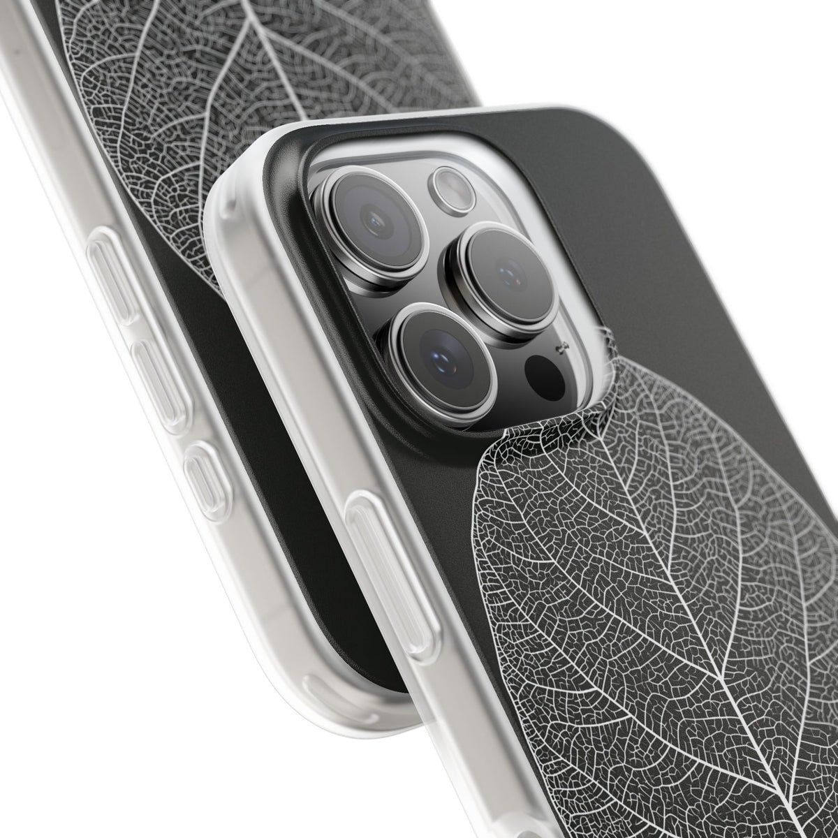 Monochrome Leaf Skeleton · Lite Phone Case for iPhone ·  Black