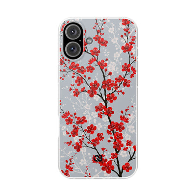 Grey Lite Phone Case for iPhone - Crimson Sakura Slate