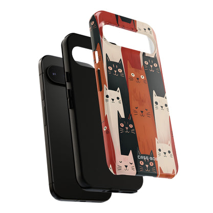 Verlängerte Katzen Schwarz Google Pixel 9 Pro XL Case - Tough
