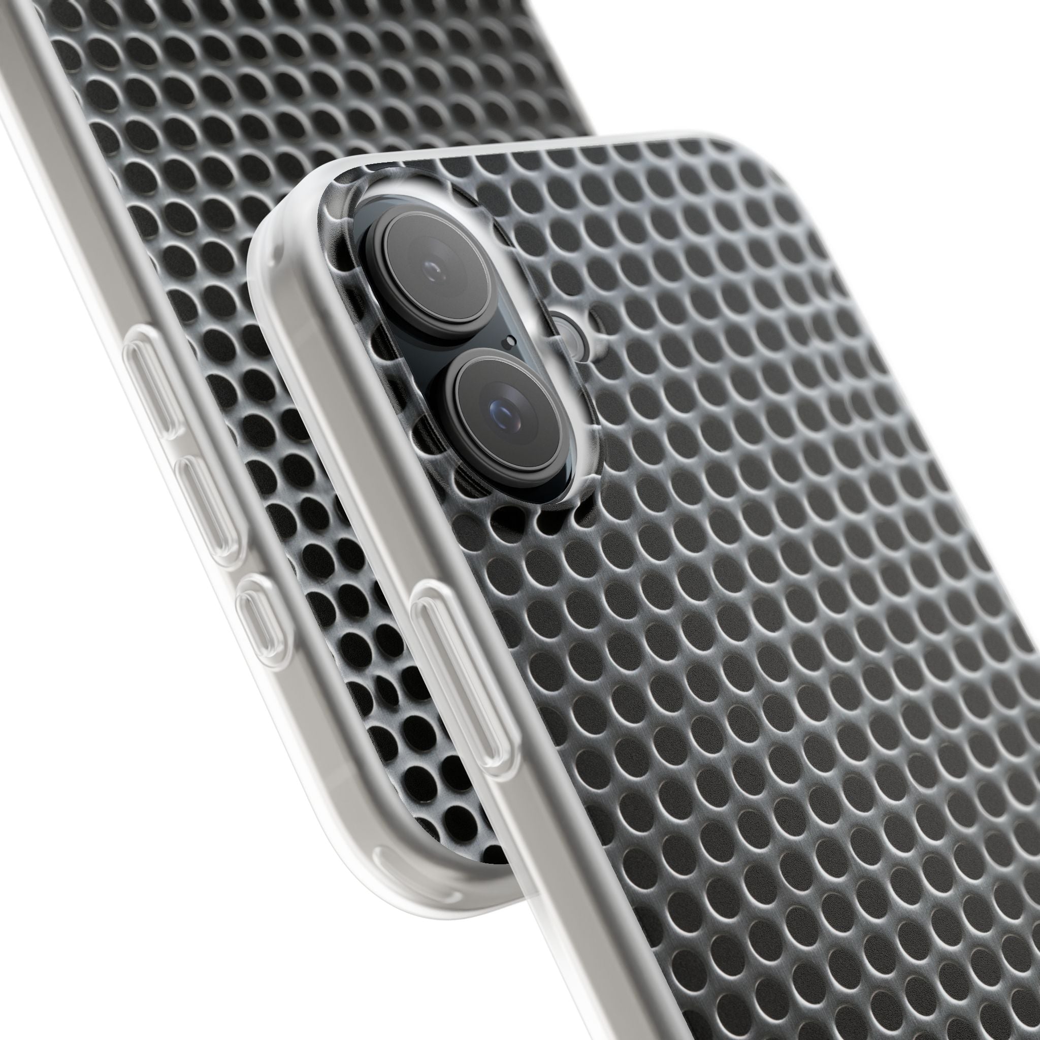 Silver Lite Phone Case for iPhone - Brutalist Steel Mesh