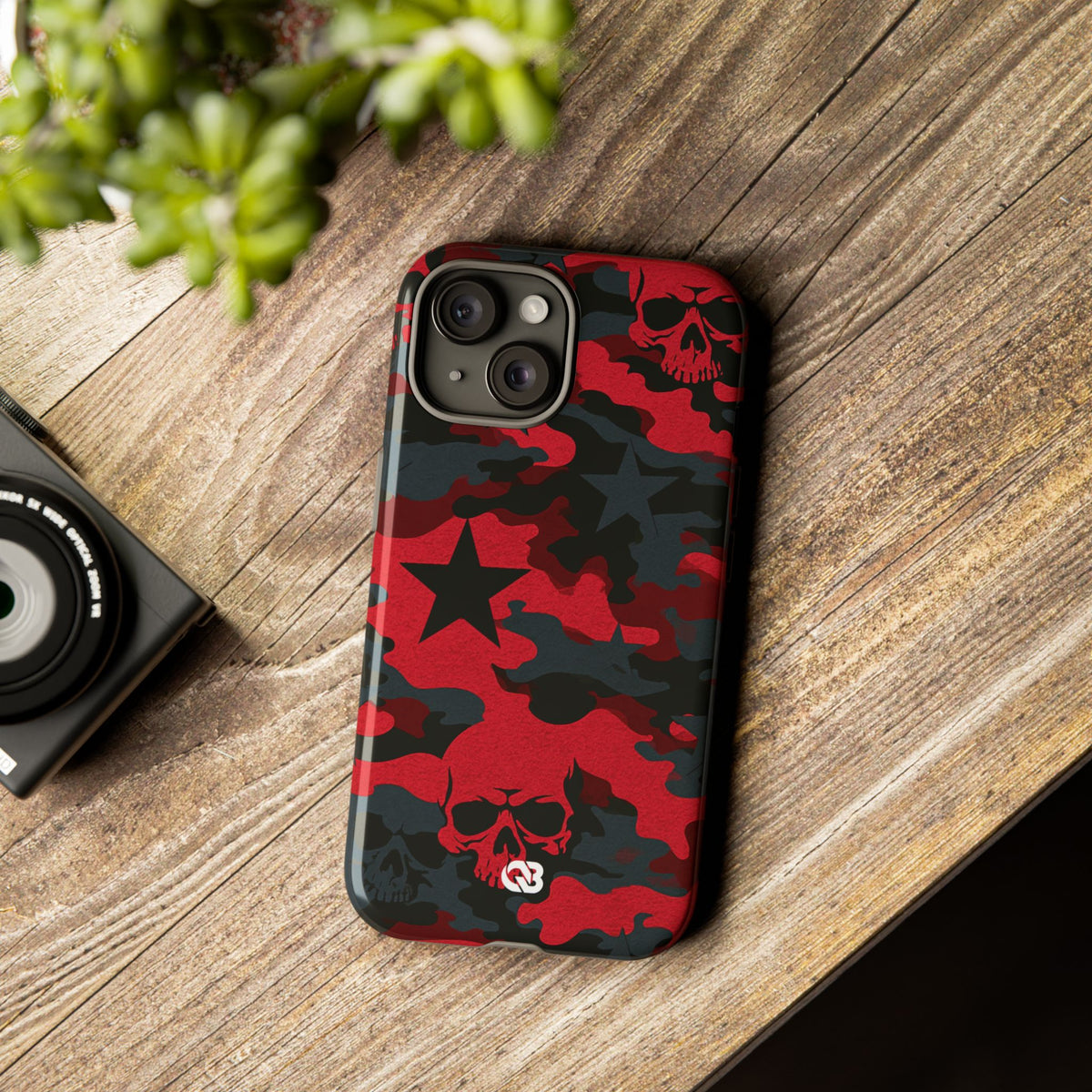 Crimson Skull Camo · Tough Phone Case for iPhone · Red