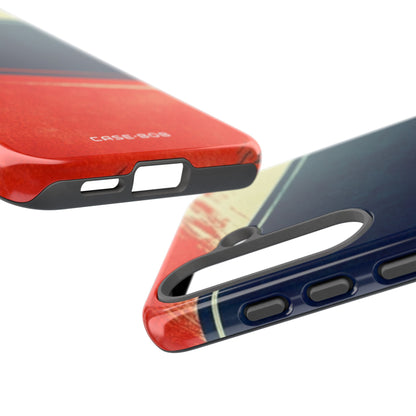 Blå diagonal bevægelse Samsung S25 Cover - Tough