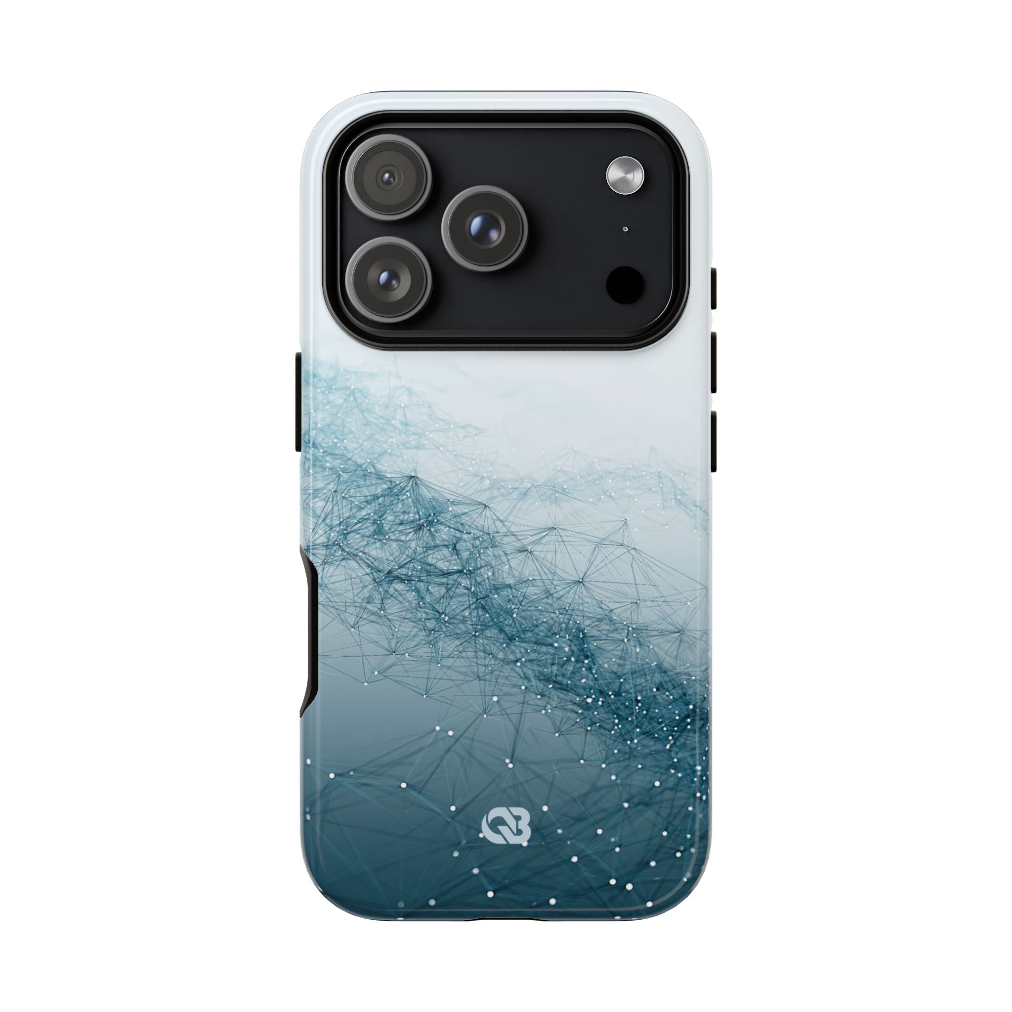 Teal Tough Phone Case for iPhone - Cyan Vector Lattice