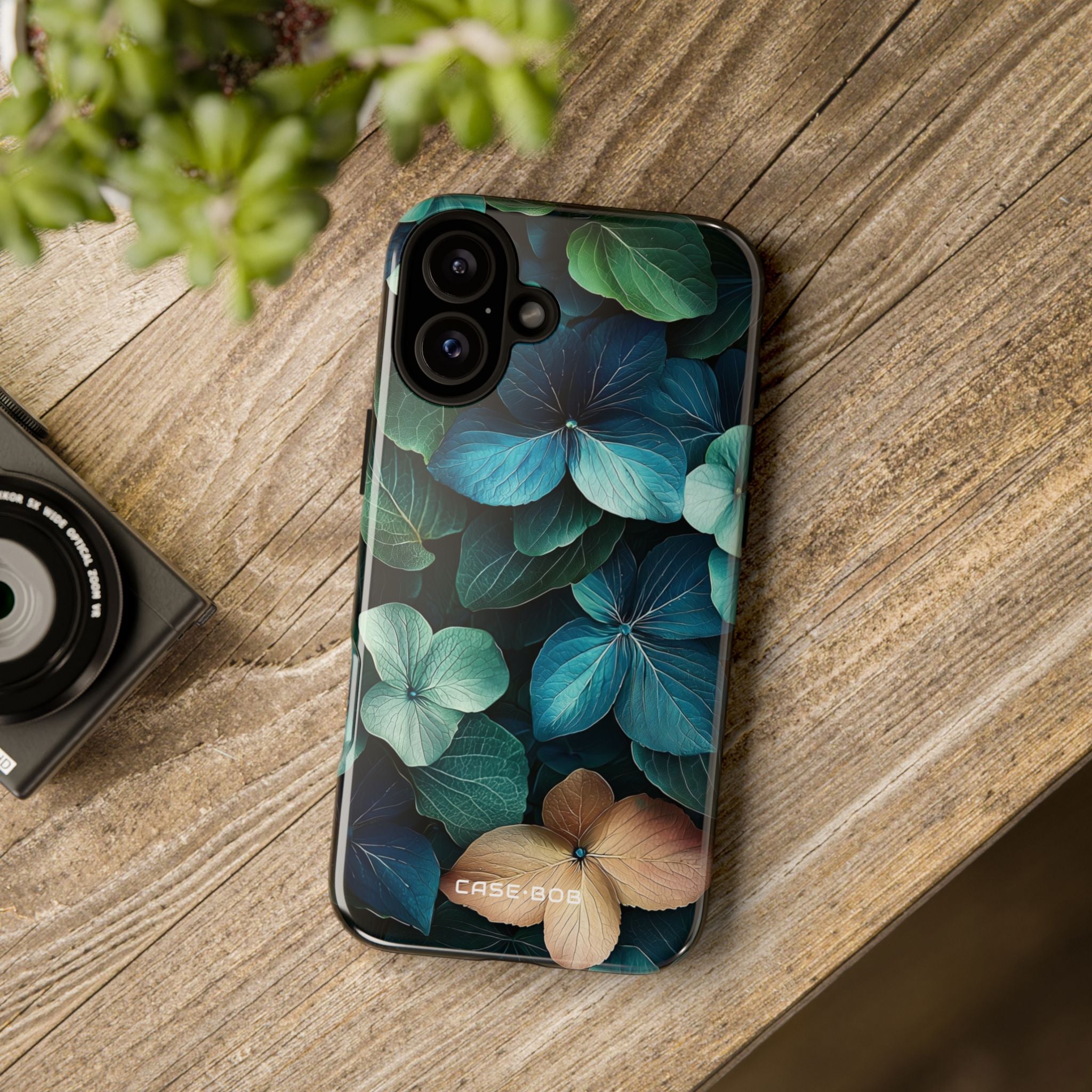 Tan Blossom Blues iPhone 16 Plus Case - Tough