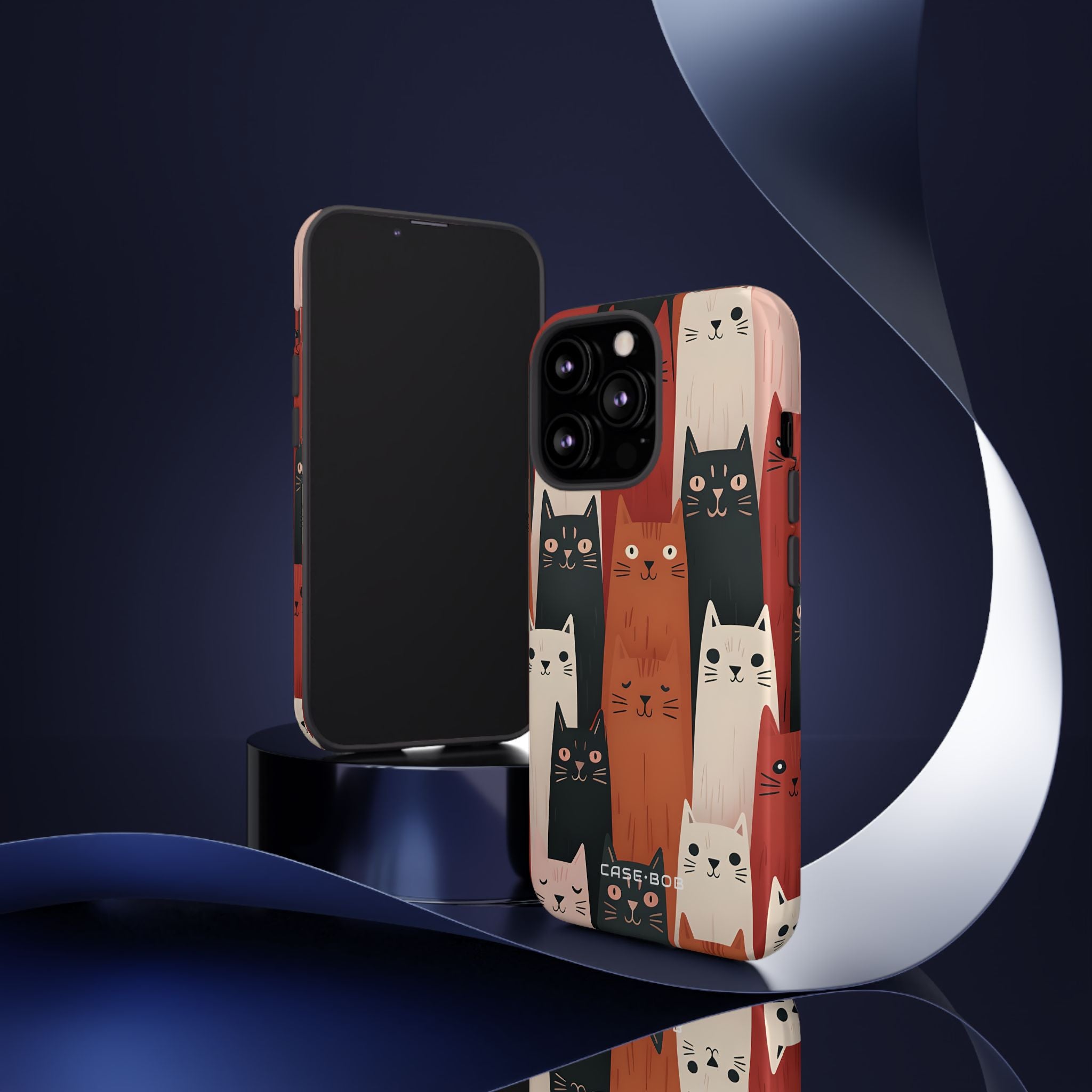 Pitkäkärkiset kissat musta iPhone 13 Pro -kestävä suojakotelo