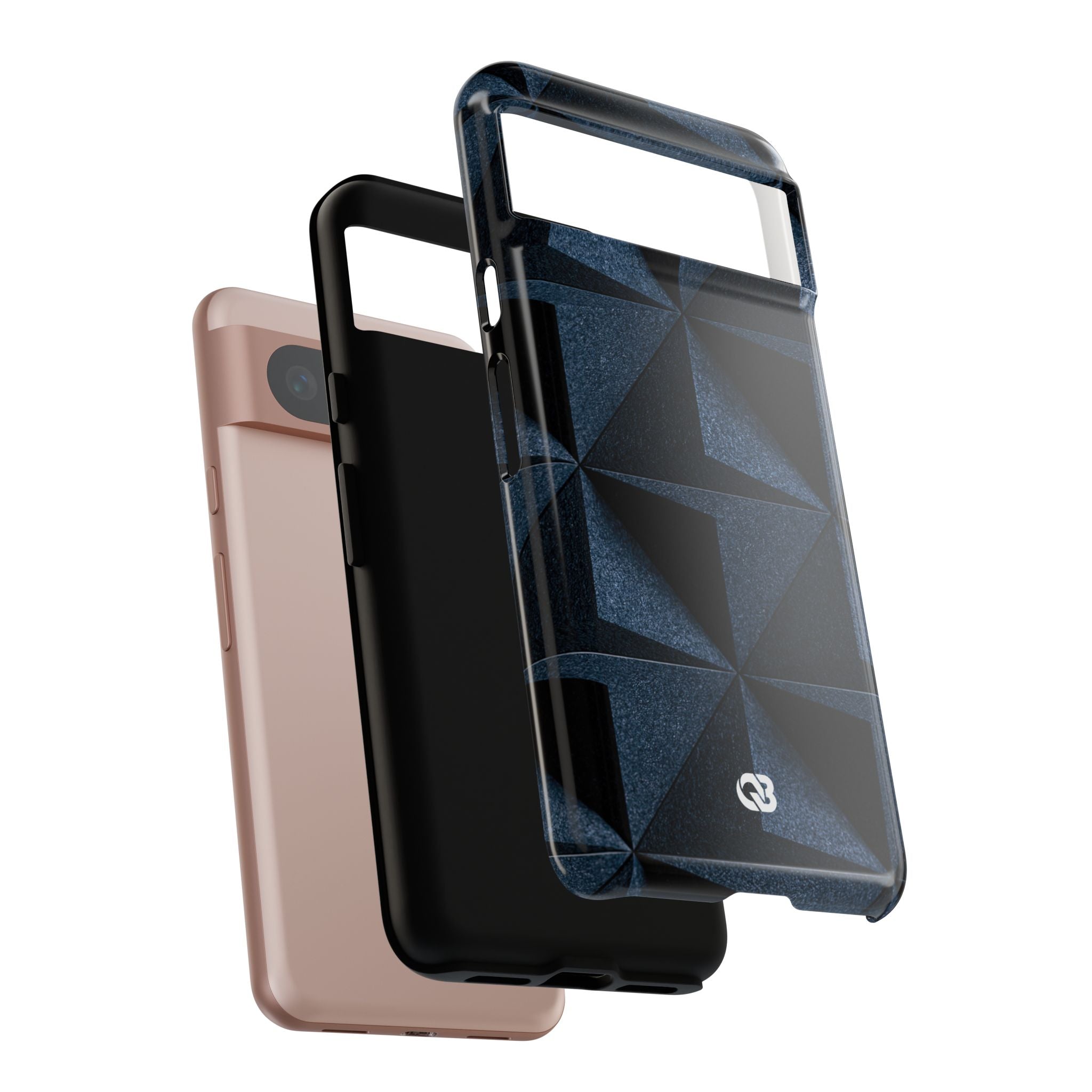 Blue Tough Phone Case for Google Pixel - Indigo Basalt Facets