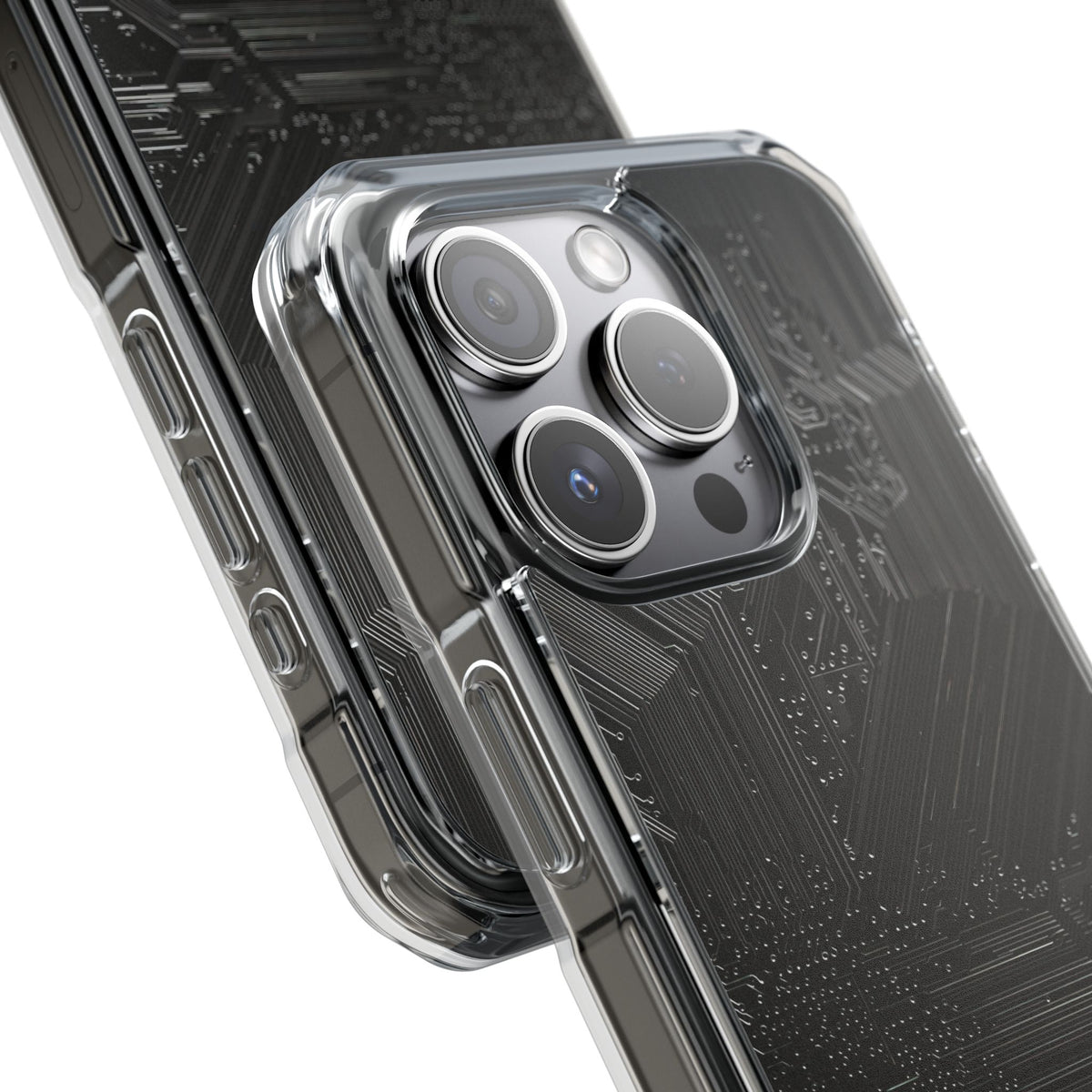Obsidian Circuitry · Clear Impact Magnetic Phone Case for iPhone ·  Black