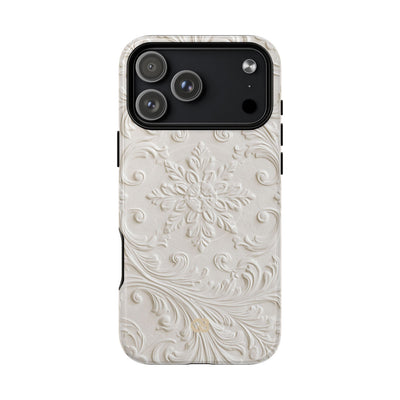 White Tough 2.0 Magsafe Phone Case for iPhone - Alabaster Floral Relief