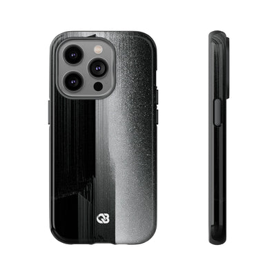 Black Tough Phone Case for iPhone - Brutalist Pixel Monolith