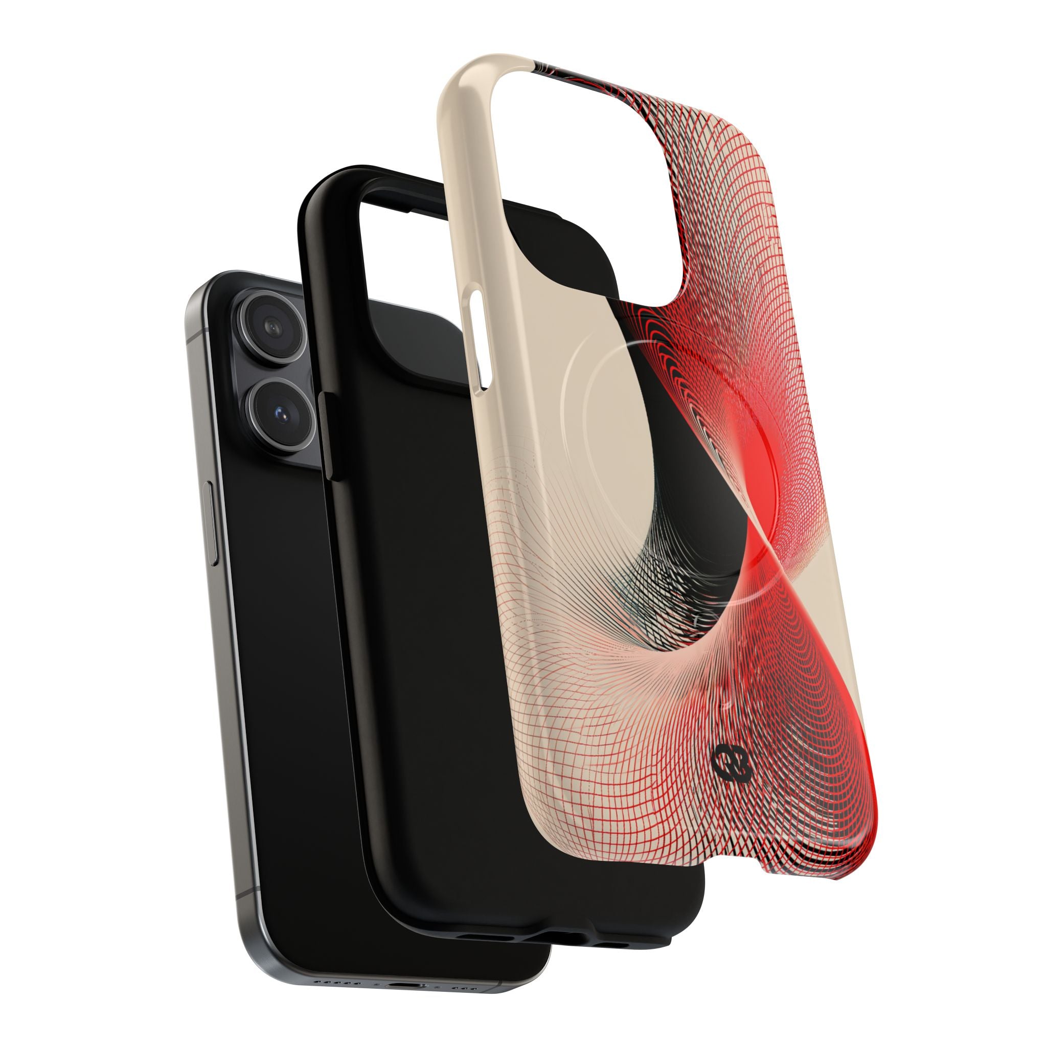 Red Tough 2.0 Magsafe Phone Case for iPhone - Scarlet Wireframe Helix