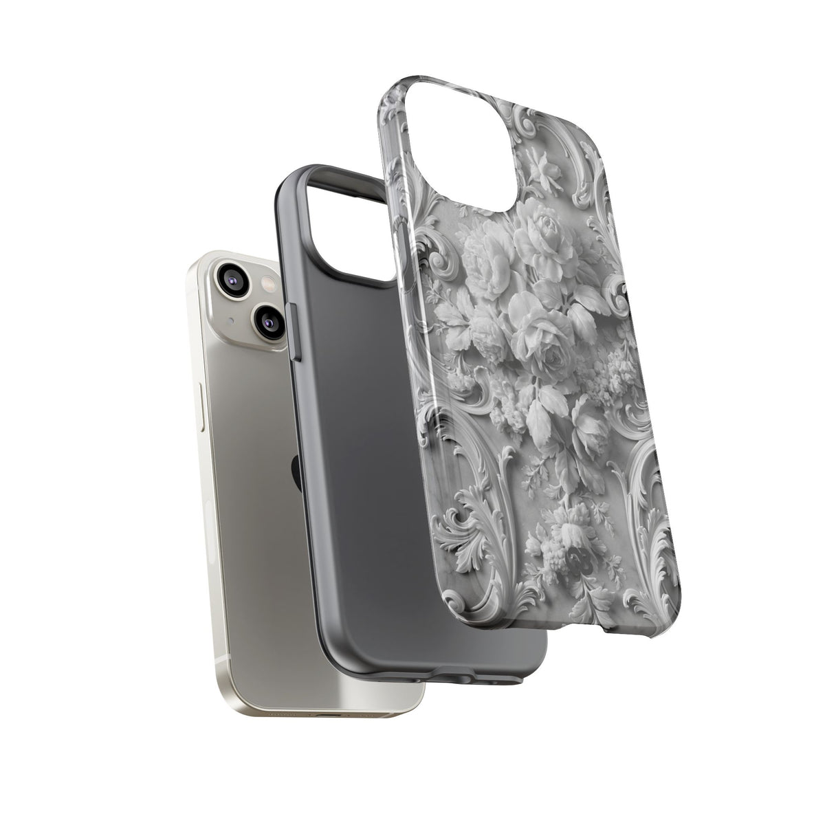 Rococo Marble Rose · Tough Phone Case for iPhone · White