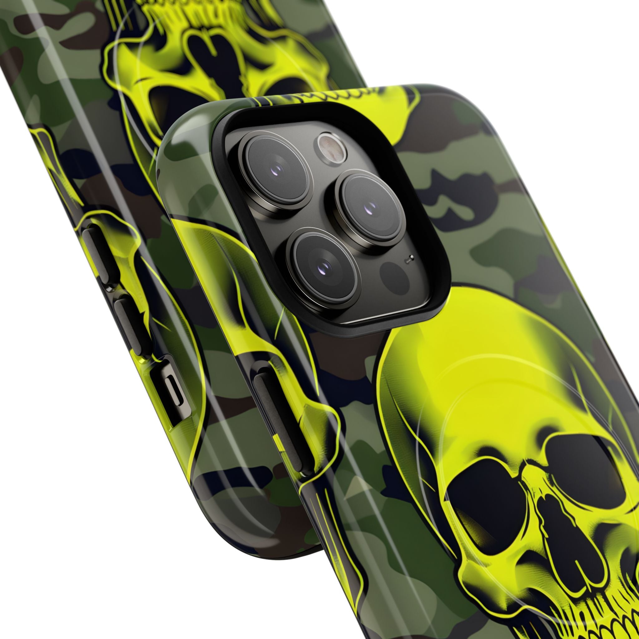 Neon Schädel Camo iPhone 14 Pro Max Case - Tough+