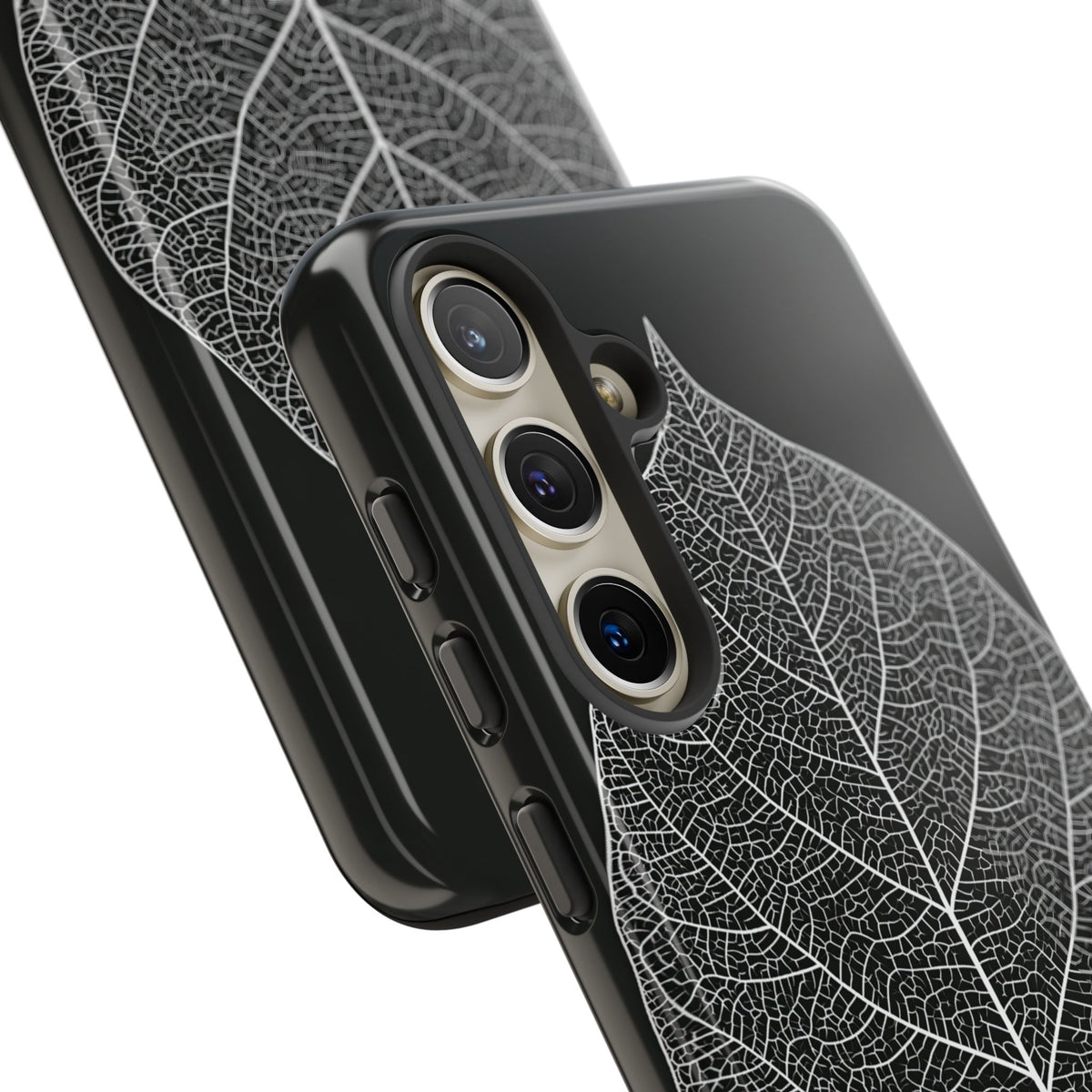 Monochrome Leaf Skeleton · Tough Phone Case for Samsung · Black