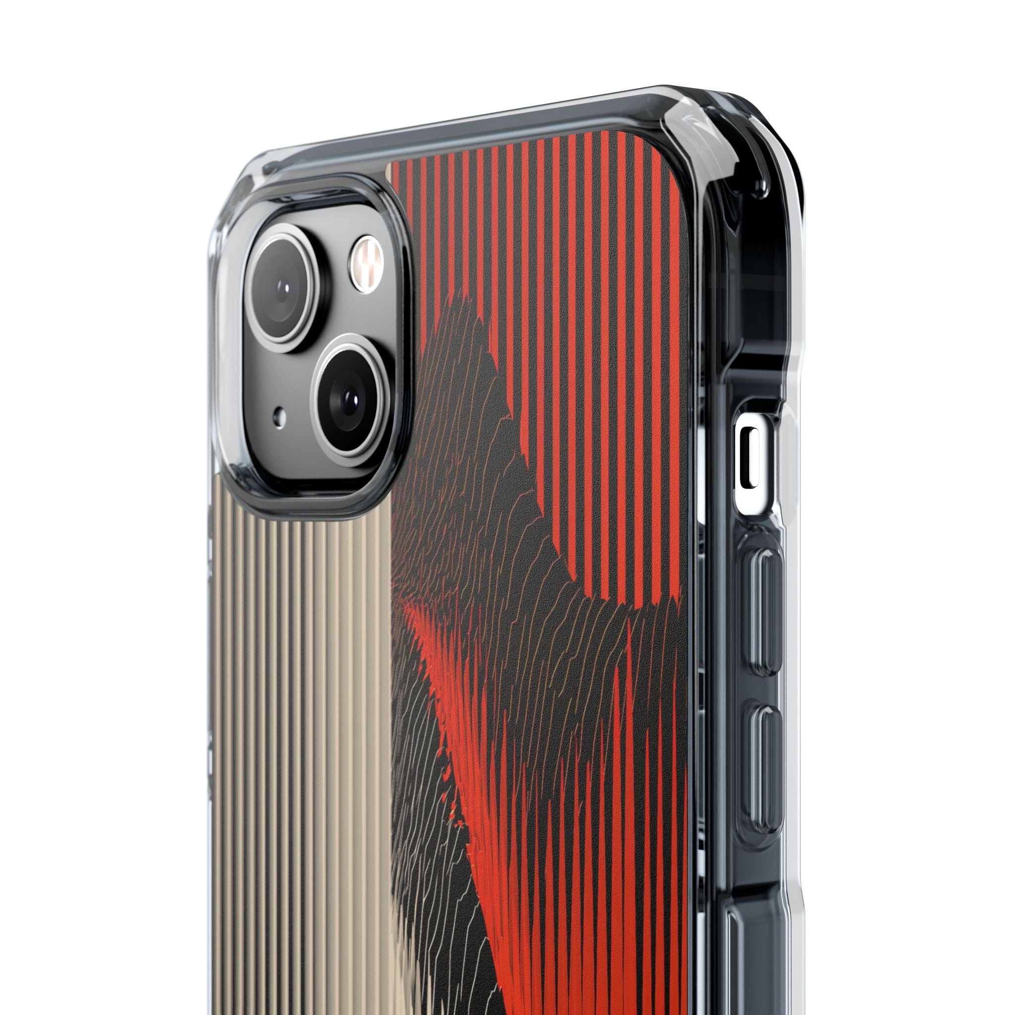 Red Impact MagSafe Phone Case for iPhone - Crimson Pulse Topo