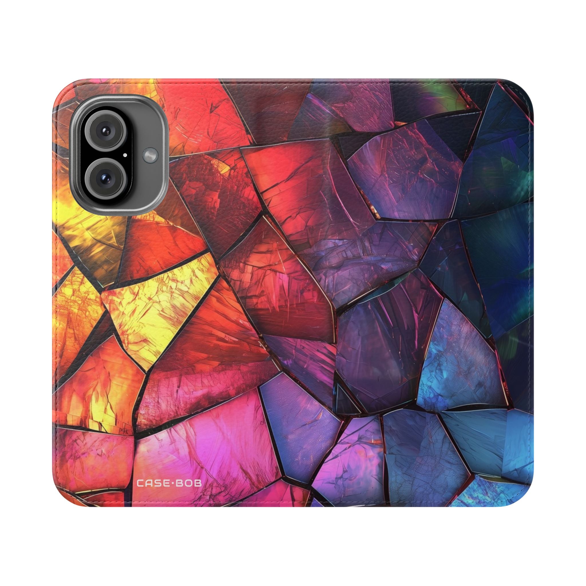Crimson Shard Mosaic - iPhone 16  Case - Wallet