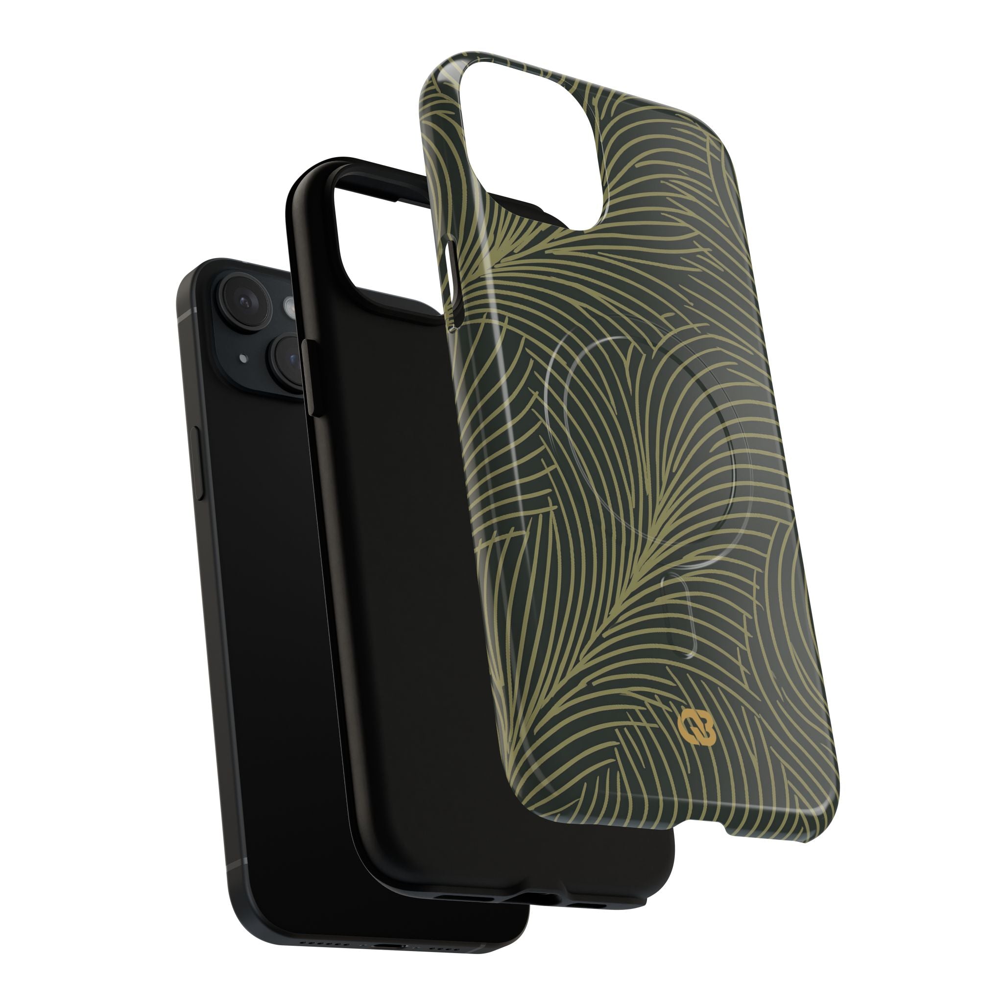 Green Tough 2.0 Magsafe Phone Case for iPhone - Dark Olive Plume