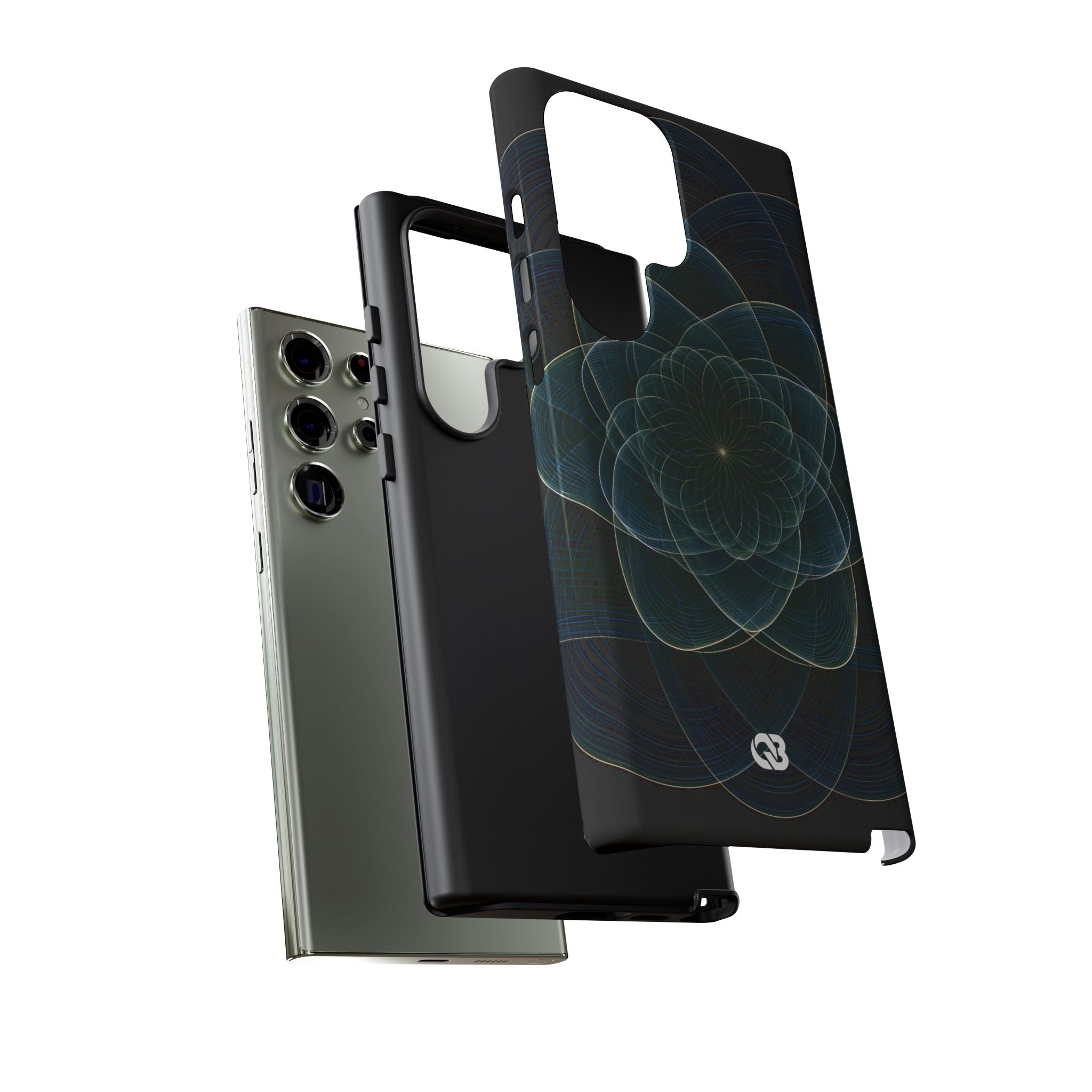 Blue Tough Phone Case for Samsung - Celestial Wireframe Bloom