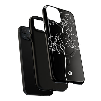 Black Tough 2.0 Magsafe Phone Case for iPhone - Noir Alabaster Orchid
