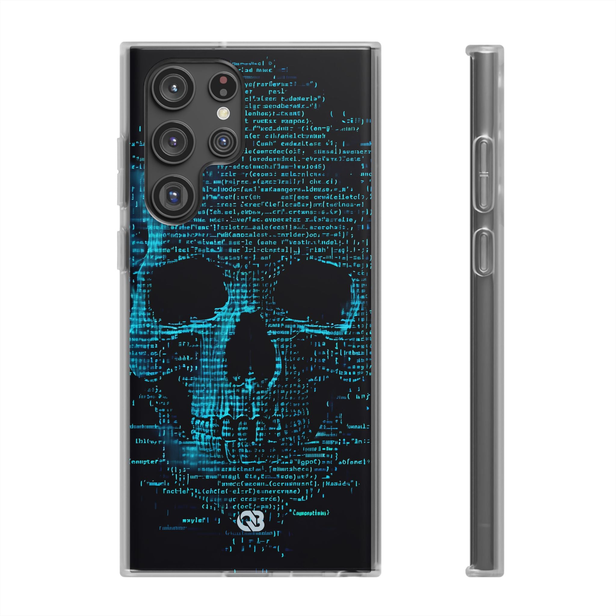 Cyan Glitch Skull · Soft Handyhülle für Samsung