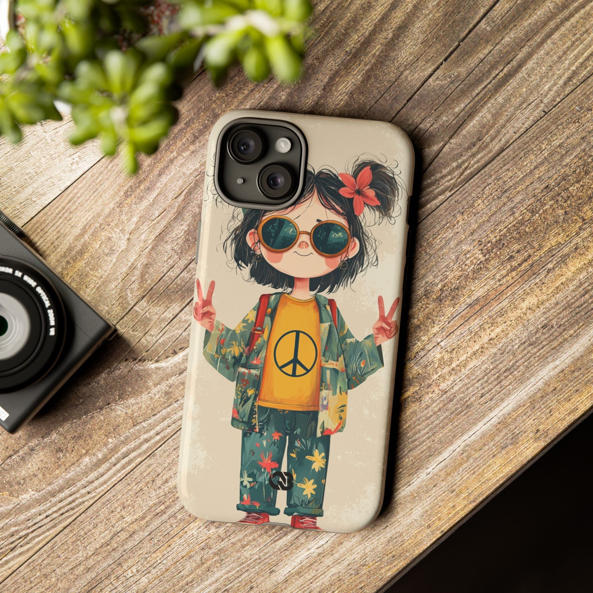 Retro Peace Girl · Tough Phone Case for iPhone
