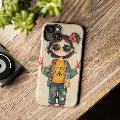 Retro Peace Girl · Tough Phone Case for iPhone