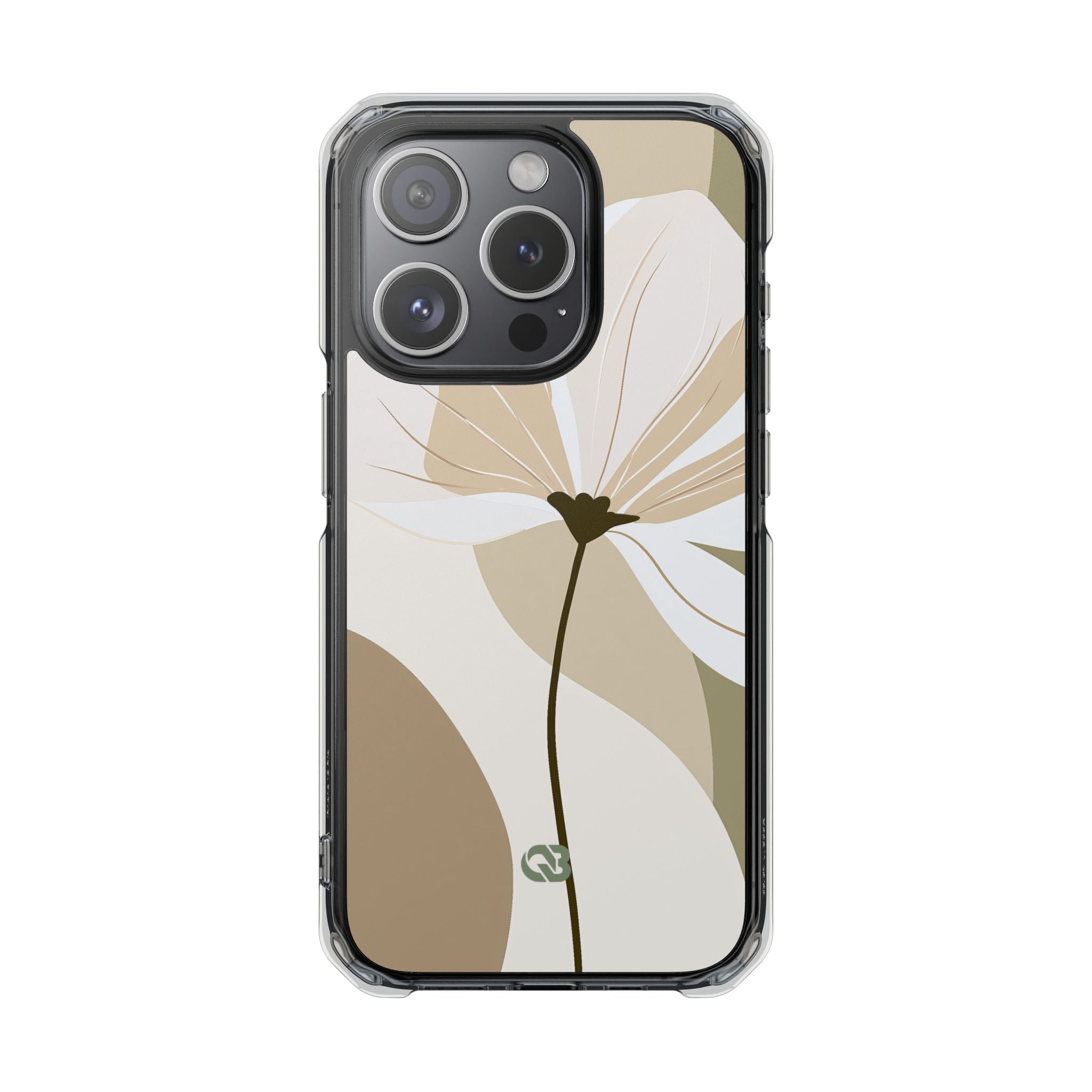 Beige Impact MagSafe Phone Case for iPhone - Sage Linen Magnolia