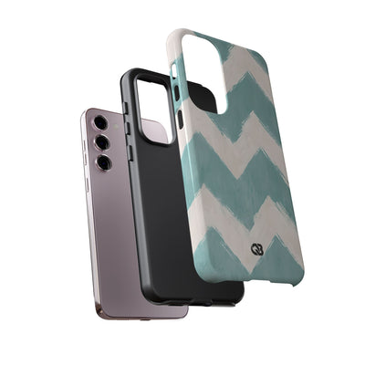 Teal Painted Chevron · Tough Phone Case for Samsung