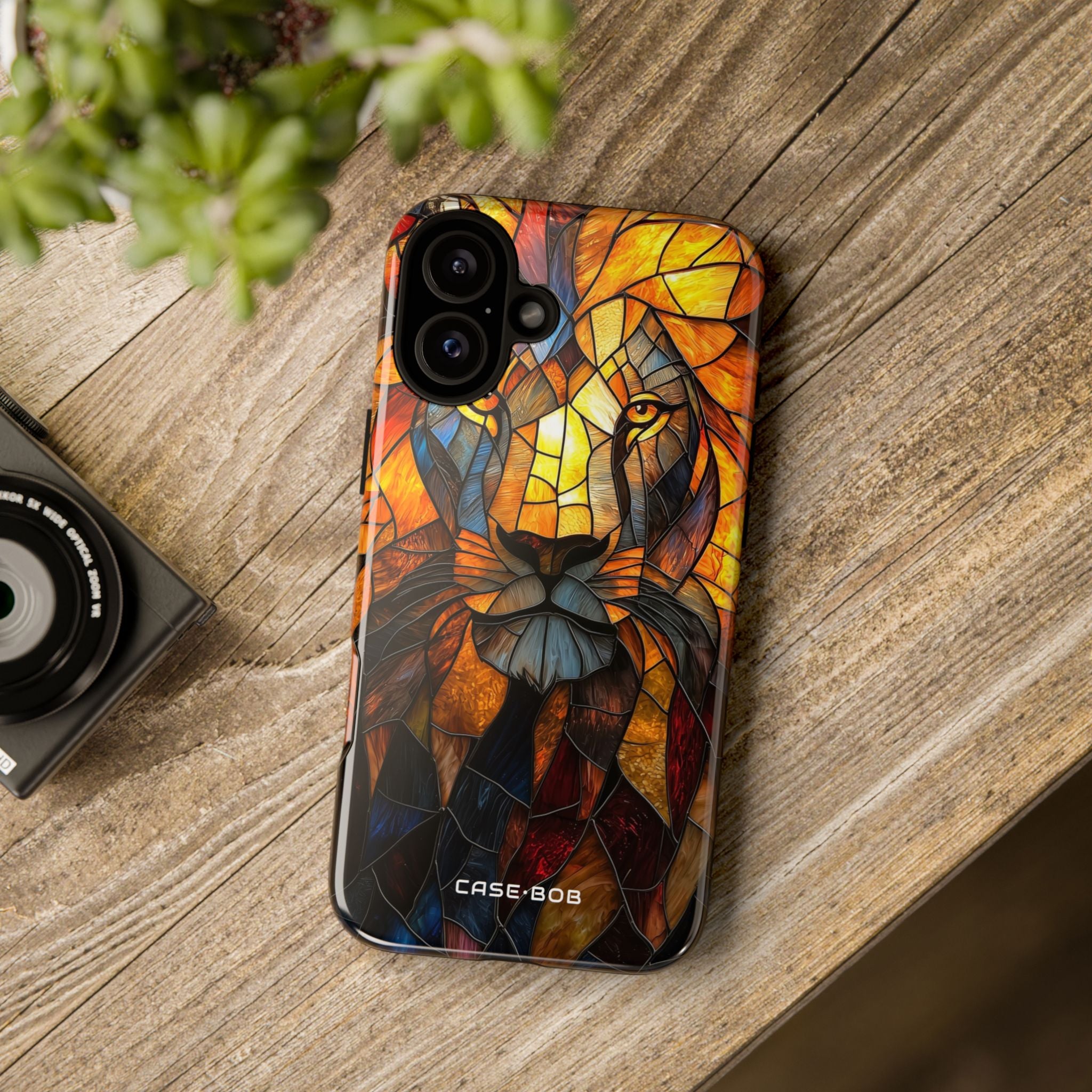 Lion Flame Mosaic iPhone 16 Plus Case - Tough