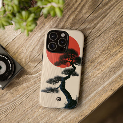 Beige Tough Phone Case for iPhone - Kyoto Crimson Pine