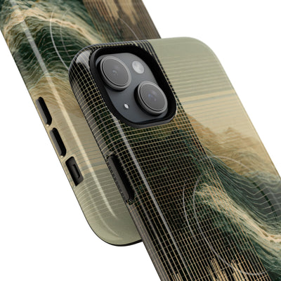 Beige Tough 2.0 Magsafe Phone Case for iPhone - Veridian Data Ridge
