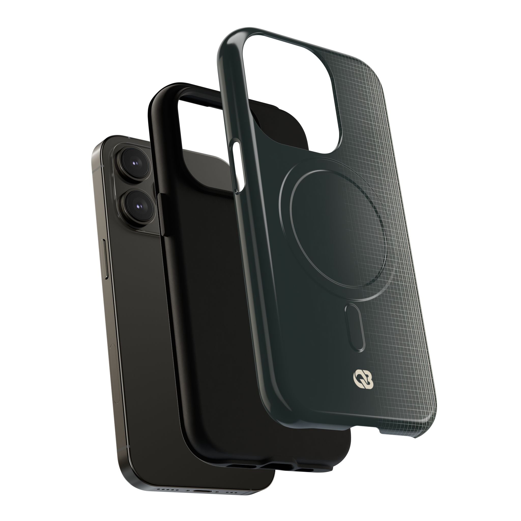Grey Tough 2.0 Magsafe Phone Case for iPhone - Charcoal Tech Grid