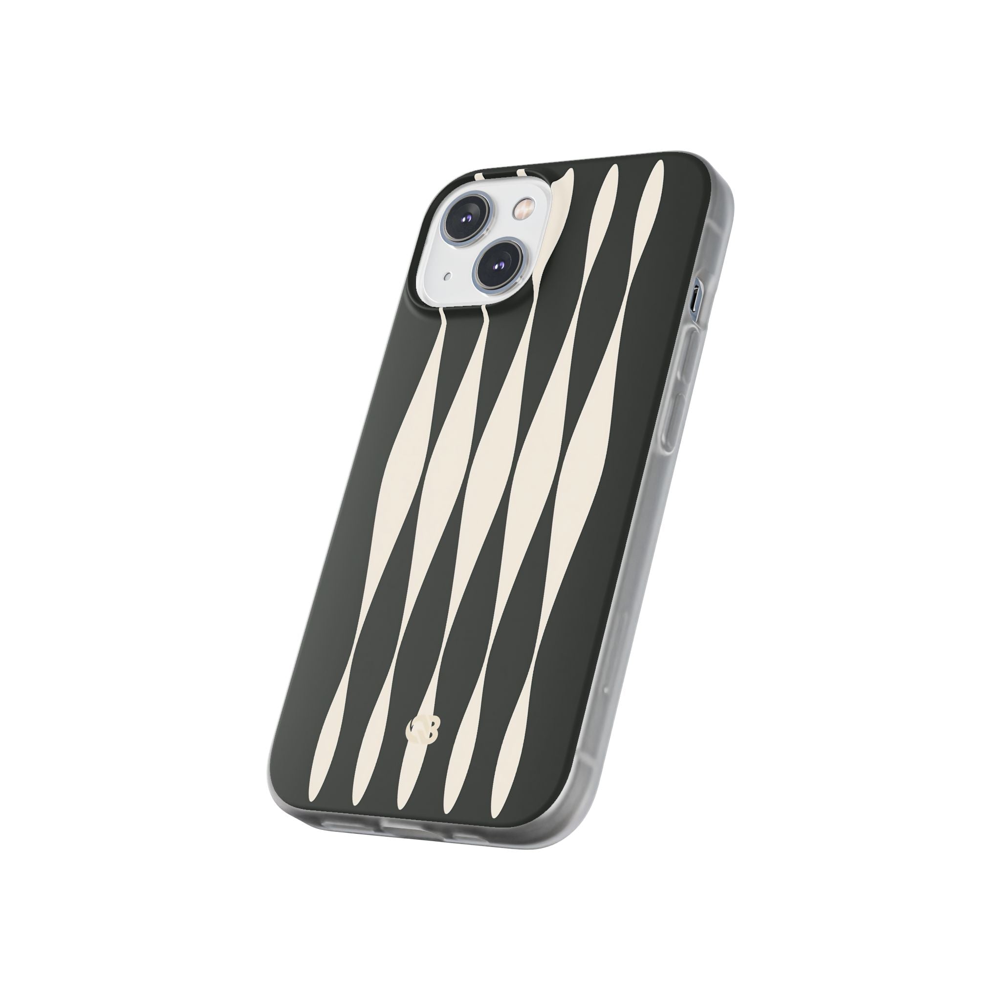 Black Lite Phone Case for iPhone - Ivory Spindle Grid