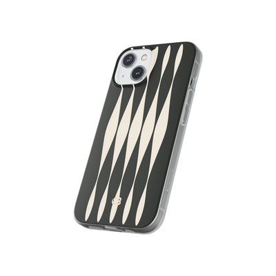 Black Lite Phone Case for iPhone - Ivory Spindle Grid