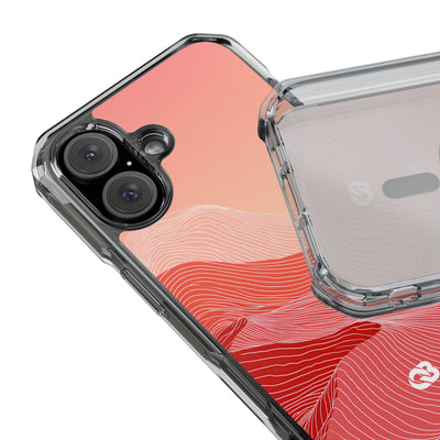 Coral Ridge Contours · Clear Impact Magnetic Phone Case for iPhone · Red