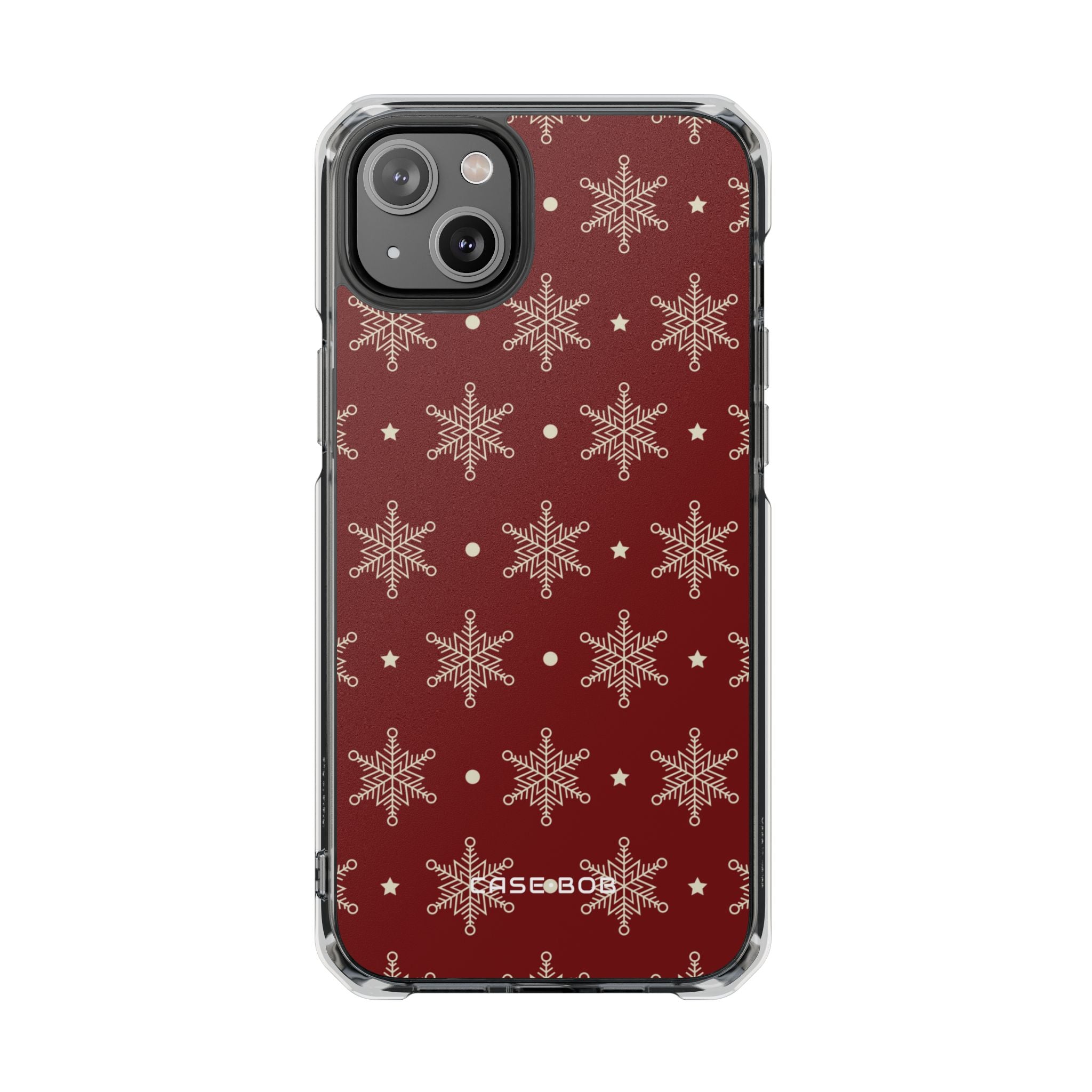 Cream Snowflake Crimson iPhone 14 Plus Case - Impact