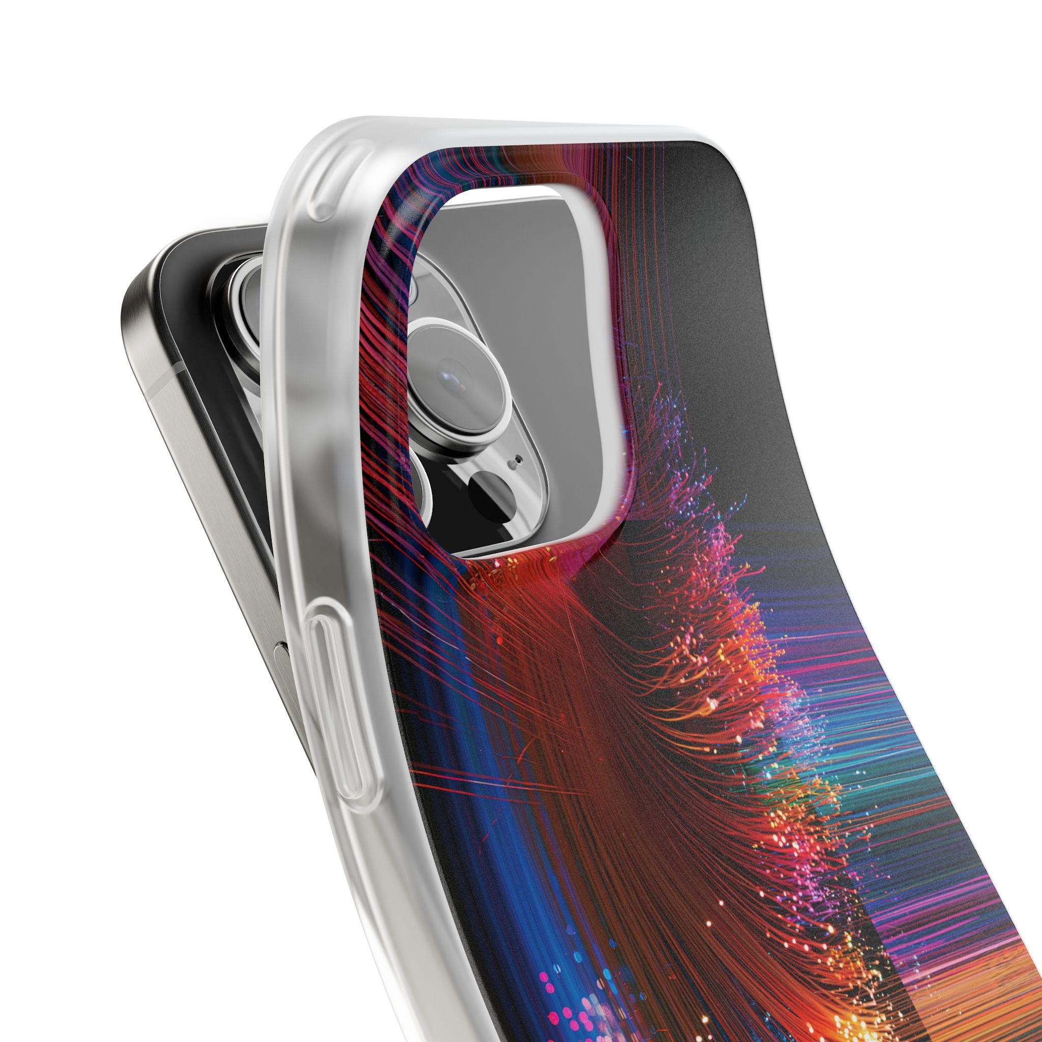 Black Lite Phone Case for iPhone - Cyber Optic Streak