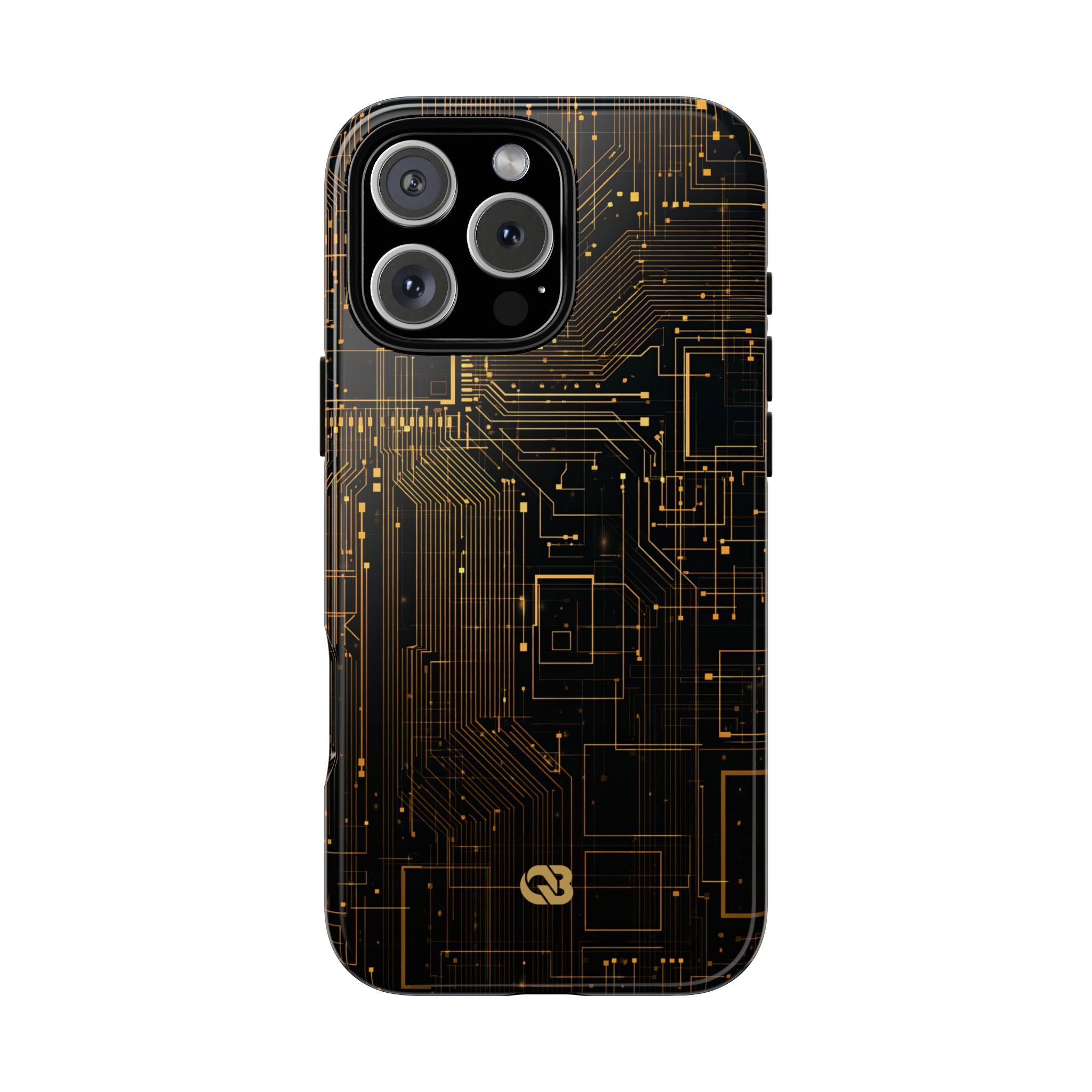 Gold Tough Phone Case for iPhone - Amber Core Mainframe