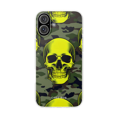 Neon Skull Camo iPhone 16 Plus Case - Soft