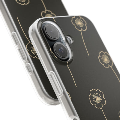 Black Lite Phone Case for iPhone - Obsidian Sand Petals